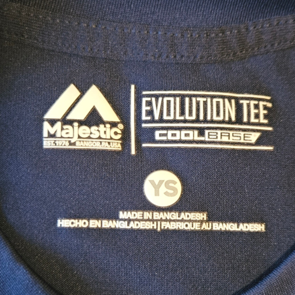 Majestic Red Sox TShirt Evolution Tee CoolBase Navy Size Youth Small - Picture 4 of 6